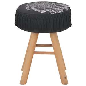 vidaXL Taburetė, juodos spalvos, audinys