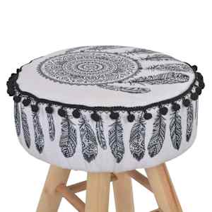 vidaXL Taburetė, baltos ir juodos spalvos, audinys