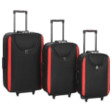 vidaXL Maletas blandas 3 piezas negro de tela oxford