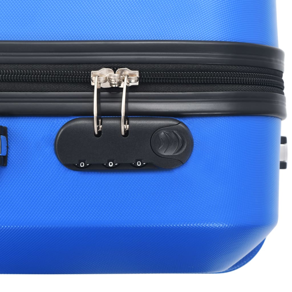 3 db kék keményfalú ABS gurulós bőrönd 