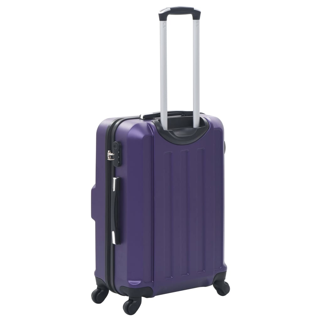 3 db lila keményfalú ABS gurulós bőrönd 