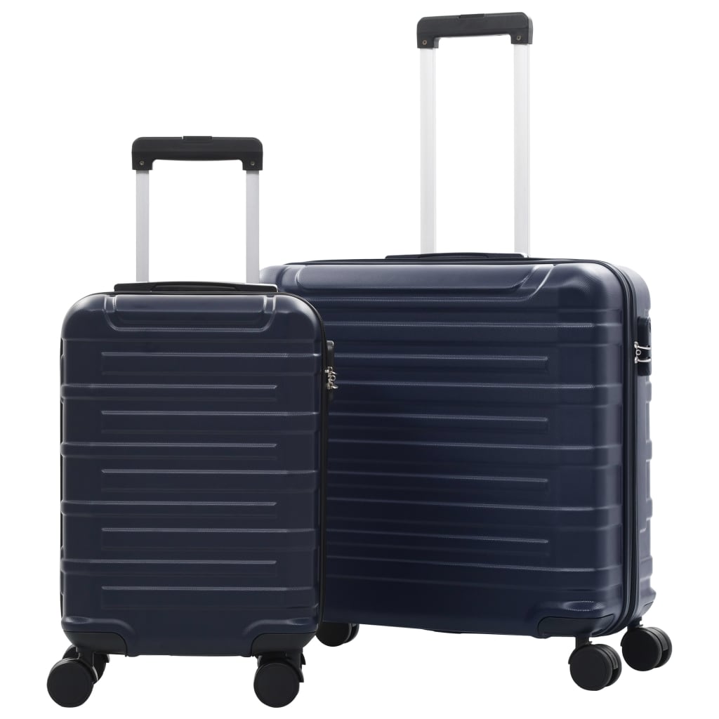 Sada skořepinových kufrů na kolečkách 2 ks námořnická modrá ABS