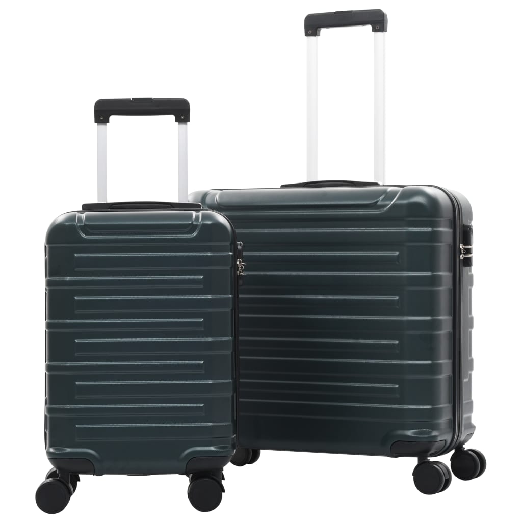 vidaXL Set valize carcasă rigidă, 2 buc., verde, ABS vidaXL