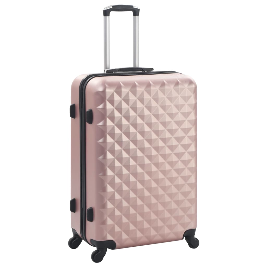 vidaXL Set valiză carcasă rigidă, 3 buc., roz auriu, ABS