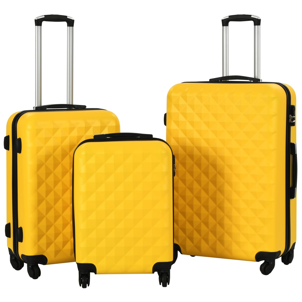 vidaXL Set valiză carcasă rigidă, 3 buc., galben, ABS vidaXL