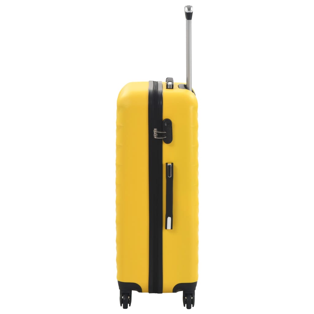 3 db sárga keményfalú ABS gurulós bőrönd 