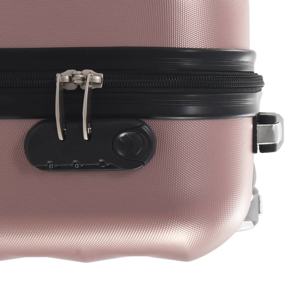 Rozéarany színű keményfalú ABS gurulós bőrönd 