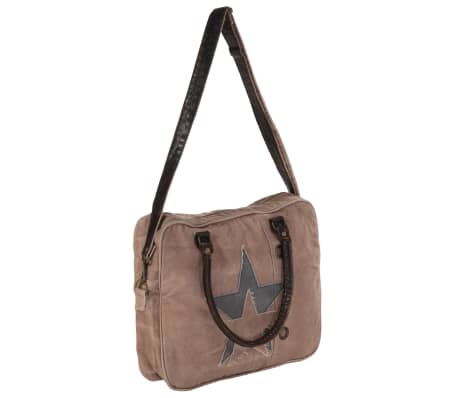 vidaXL Hand Bag Brown 40x54 cm Canvas and Real Leather