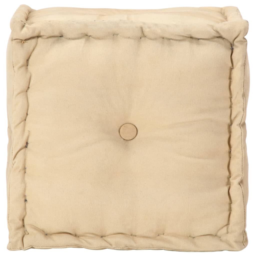 vidaXL Pouf Sand 40 x 40 x 40 cm Baumwoll-Leinwand