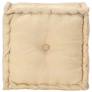 vidaXL Pufas, smėlio spalvos, 40x40x40 cm, medvilnės audinys