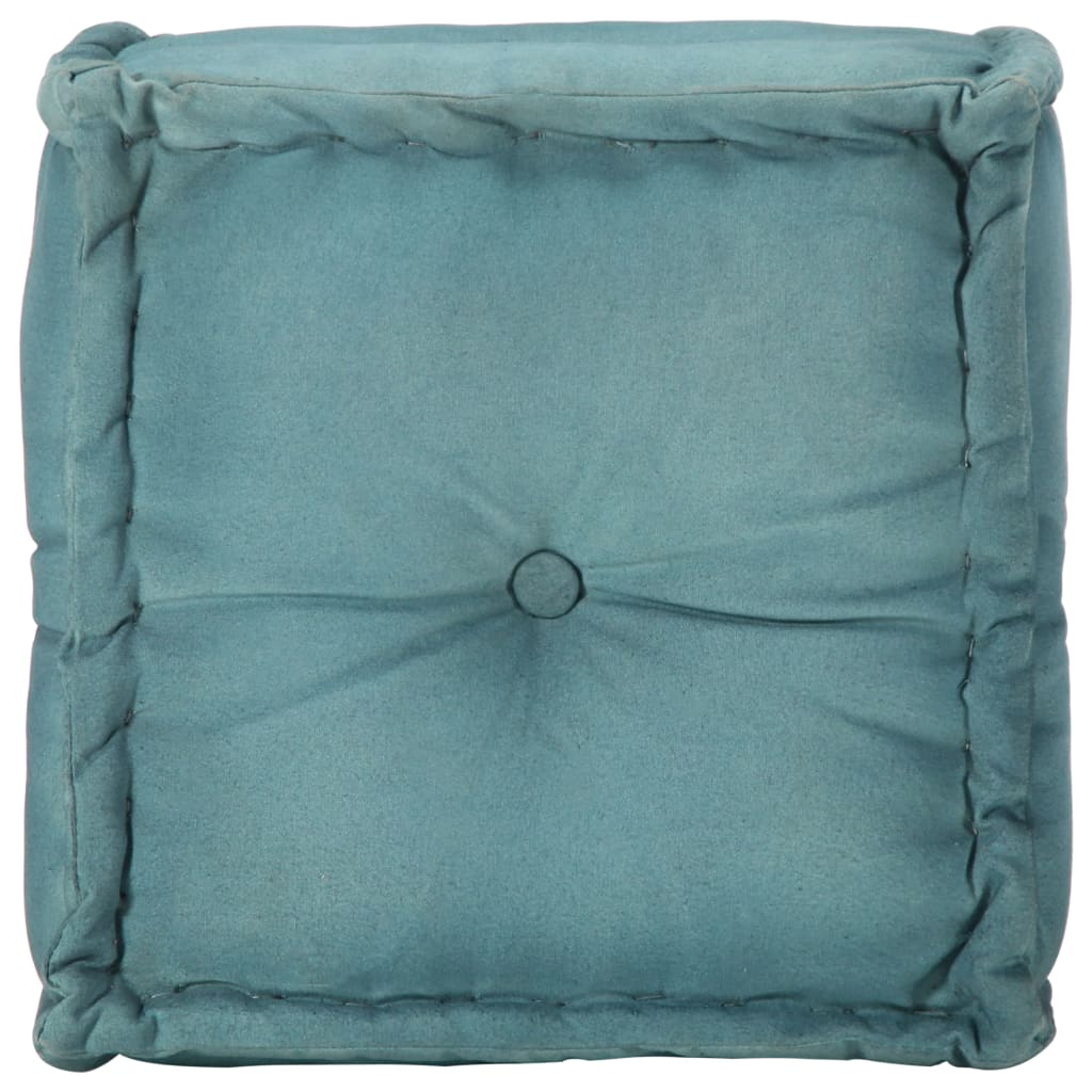 vidaXL Pouf Bleu pétrole 40 x 40 x 40 cm Coton Toile