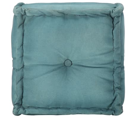 vidaXL Pouf Petrolio 40x40x40 cm Tela di Cotone