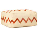 vidaXL Poef 60x60x30 cm katoen canvas en leer zandkleurig