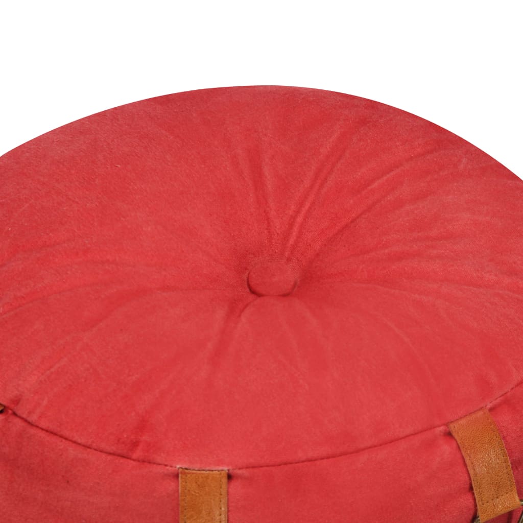 vidaXL Pouf Rouge 40 x 40 cm Toile de coton