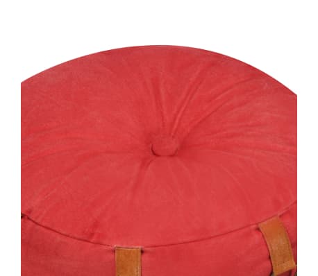 vidaXL Puf czerwony, 40x40 cm, płótno bawełniane