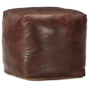 Tabure temno rjav 40x40x40 cm pravo kozje usnje