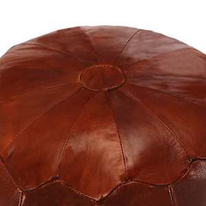 Sedací puf bronzový 40 x 35 cm pravá kozí kůže - obrázek 3
