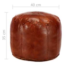 Sedací puf bronzový 40 x 35 cm pravá kozí kůže - obrázek 4