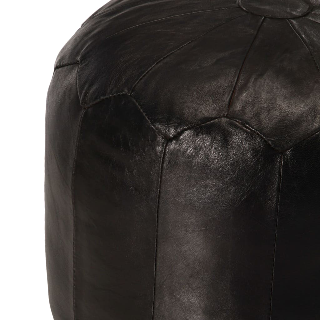 vidaXL Poef 40x35 cm echt geitenleer zwart afbeelding