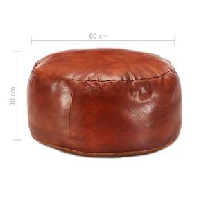 Sedací puf bronzový 60 x 30 cm pravá kozí kůže - obrázek 3