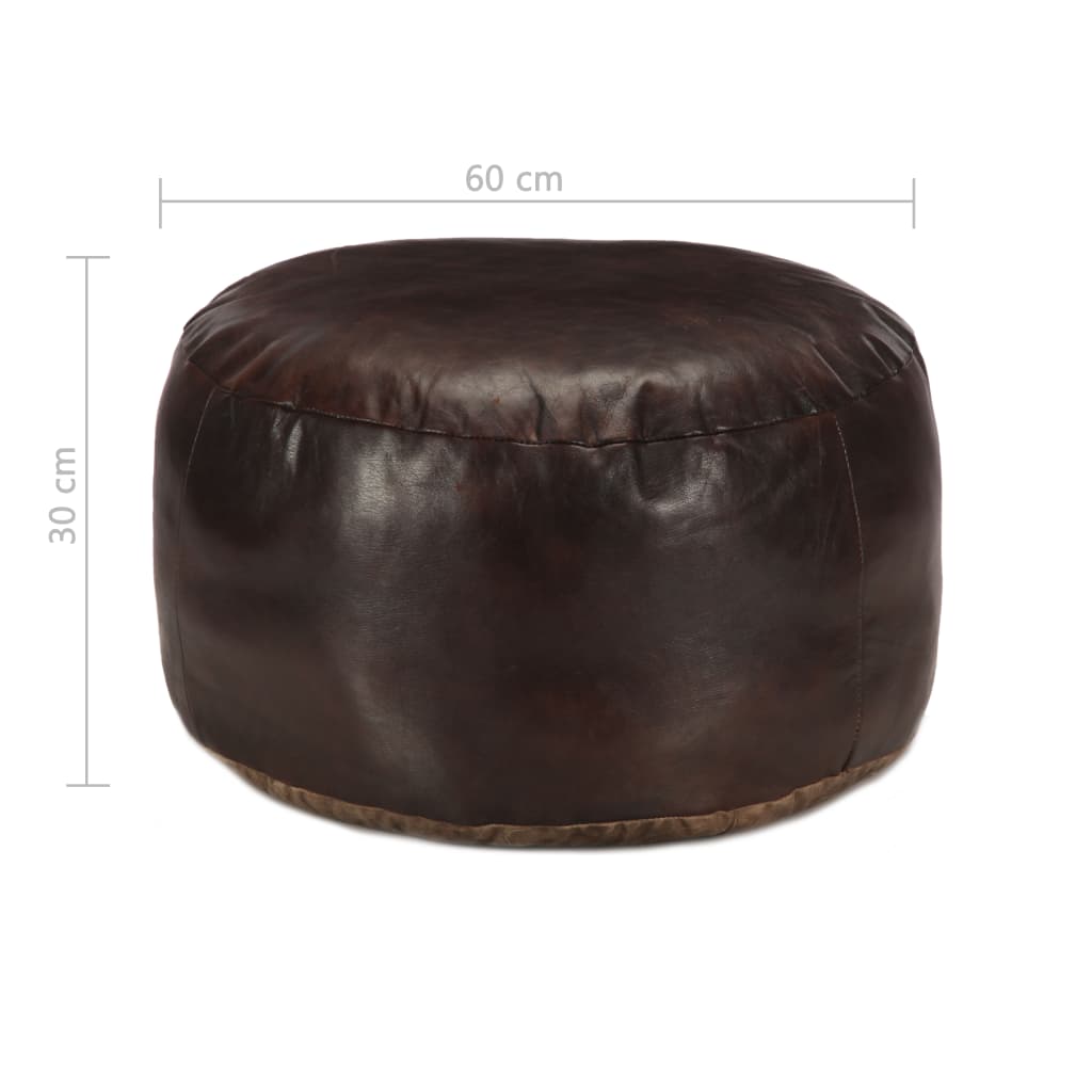 Thumbnail - vidaXL Pouf Dunkelbraun 60 x 30 cm Echtes Ziegenleder