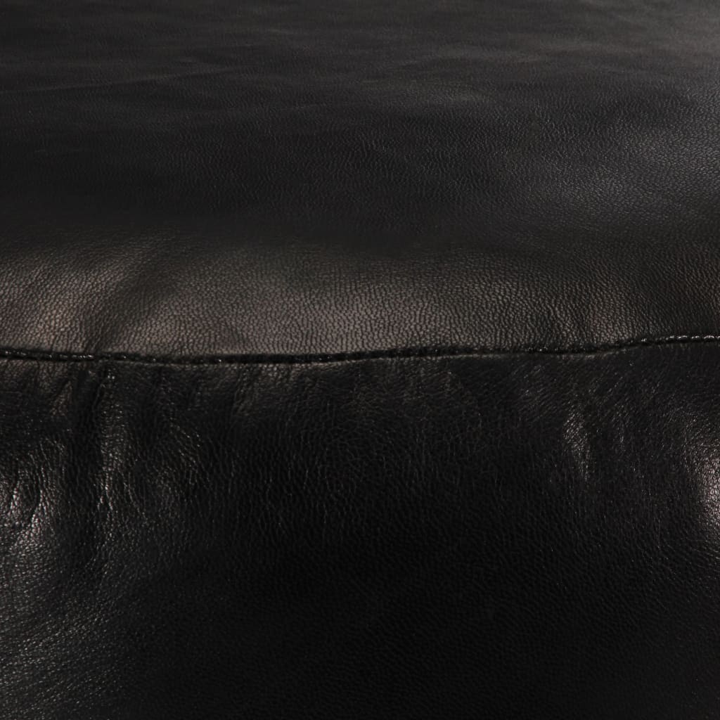 Fotoliu puf, negru, 60 x 30 cm, piele naturală de capră