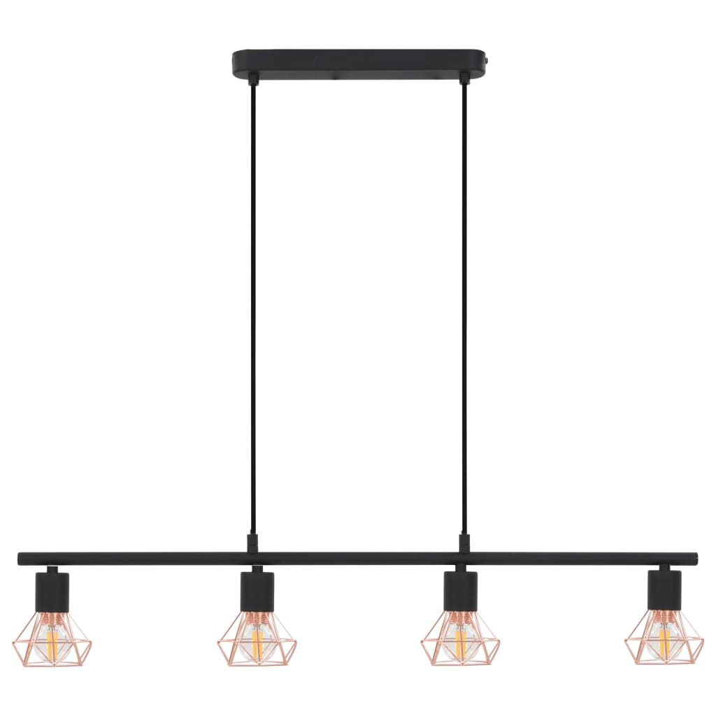 vidaXL Lámpara de techo bombillas filamento 4W negro cobre E14 80 cm