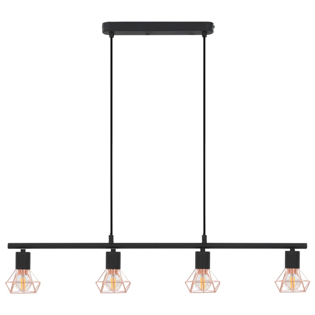 

vidaXL Plafondlamp met filament peren 4 W E14 80 cm zwart en koper