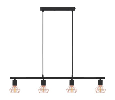 vidaXL Lámpara de techo bombillas filamento 4W negro cobre E14 80 cm
