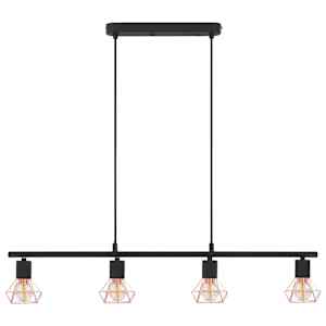 vidaXL Lubinis &scaron;viestuvas, juodos ir vario spalvos, 80cm, 4W, E14