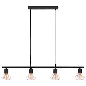 vidaXL Lubinis &scaron;viestuvas, juodos ir vario spalvos, 80cm, E14