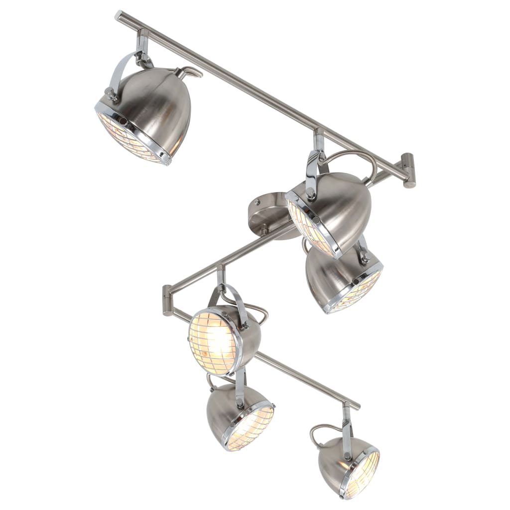 vidaXL Spotlight 6-voudig GU10 zilverkleurig vidaXL Spotlight 6-voudig GU10 zilverkleurig