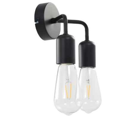 vidaXL Lampe murale Noir E27