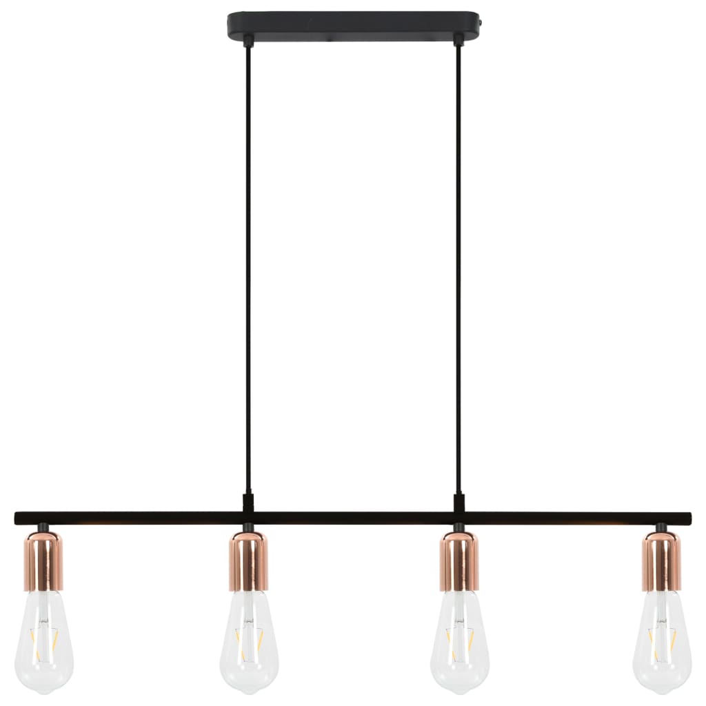 

vidaXL Plafondlamp E27 80 cm zwart en koper