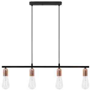 vidaXL Taklampa svart och koppar 80 cm E27