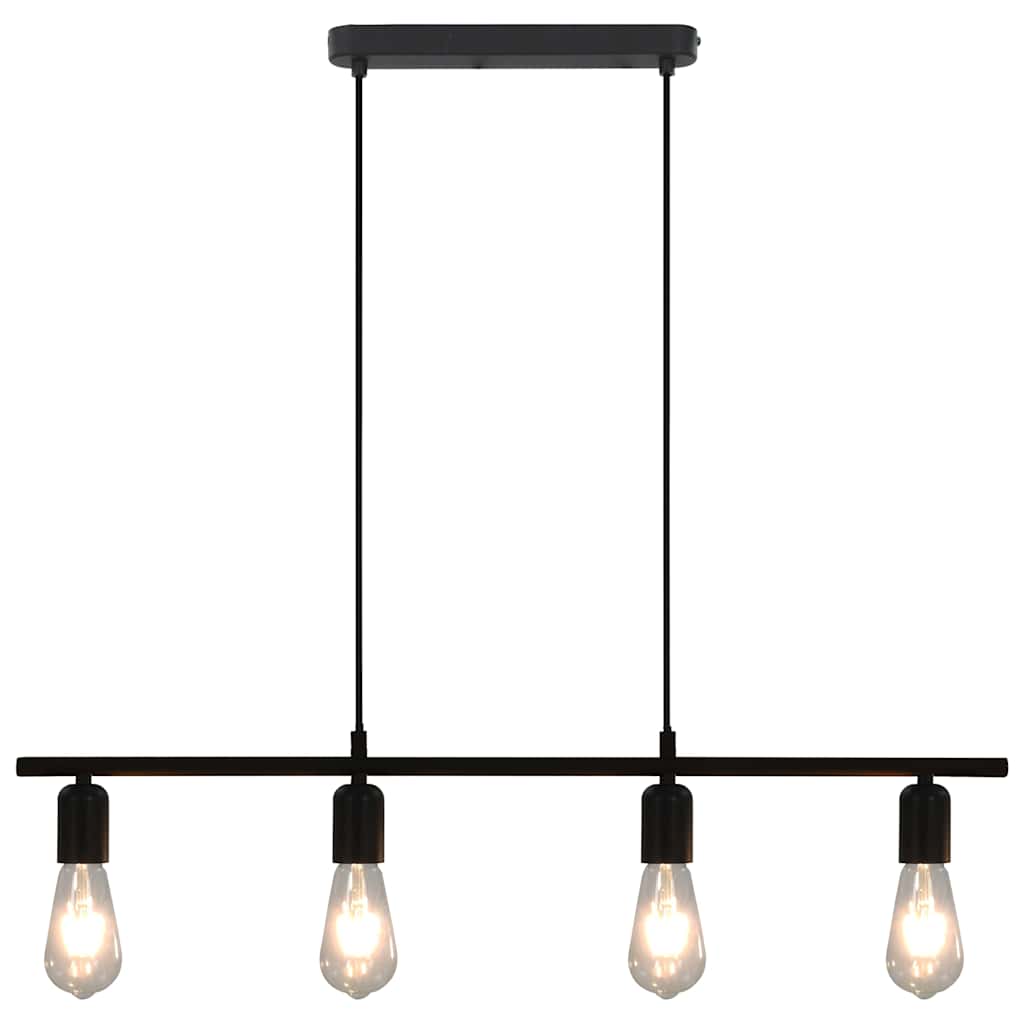 vidaXL Lustră cu becuri cu filament, negru, 80 cm, 2 W, E27