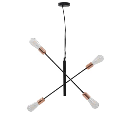 vidaXL Lampada da Soffitto con Lampadine 2 W Nero e Rame E27