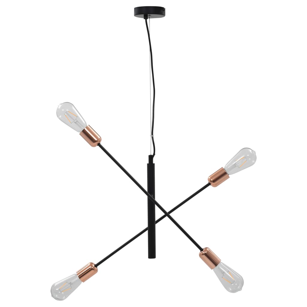 

vidaXL Plafondlamp E27 zwart en koper