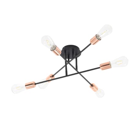 vidaXL Plafondlamp met filament peren 2 W E27 zwart en koper