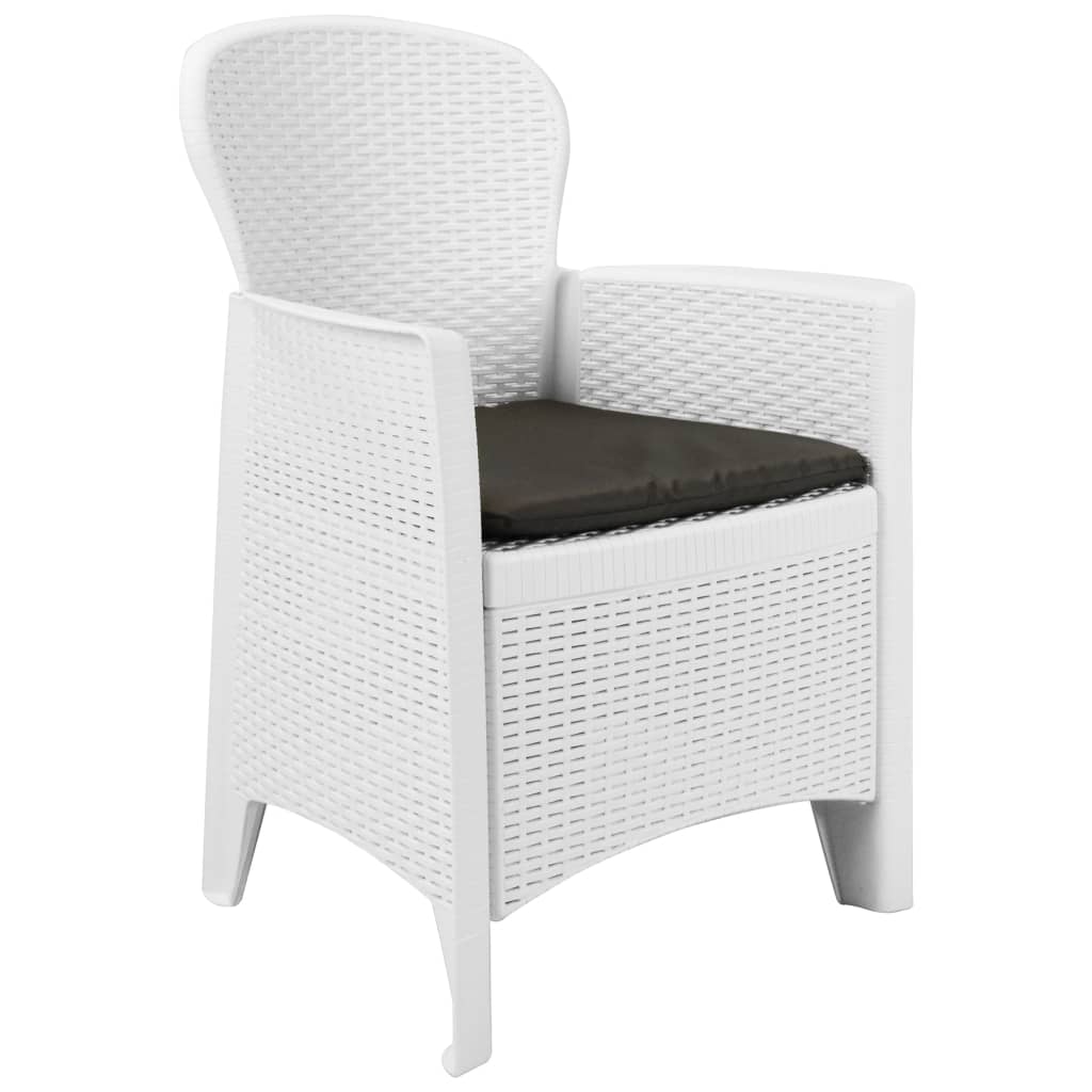 vidaXL 5-delige Tuinset rattan-look kunststof wit afbeelding