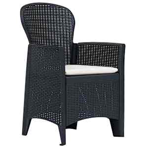 3dílný bistro set antracitový plastový ratanový vzhled - obrázek 2