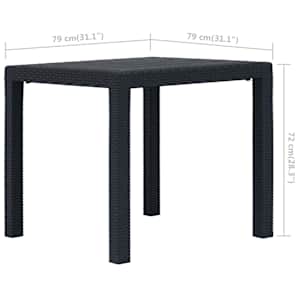 3dílný bistro set antracitový plastový ratanový vzhled - obrázek 12