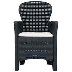 3dílný bistro set antracitový plastový ratanový vzhled - obrázek 4