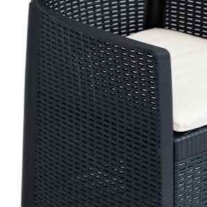 3dílný bistro set antracitový plastový ratanový vzhled - obrázek 6