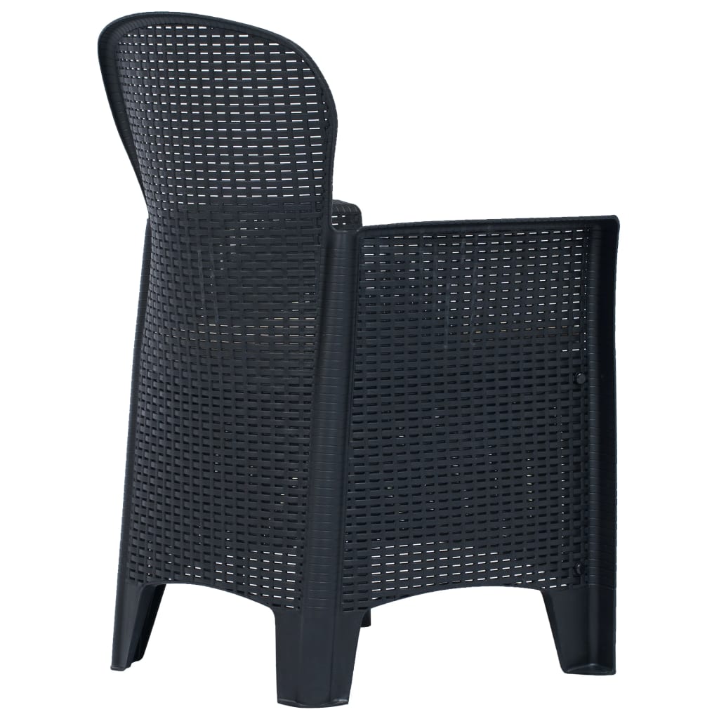 Thumbnail - vidaXL 5-tlg. Garten-Essgruppe Kunststoff Anthrazit Rattan-Optik