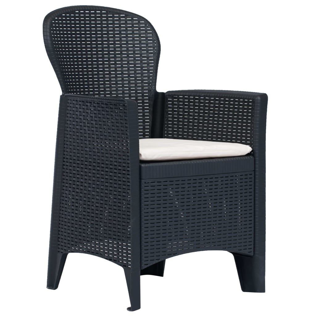vidaXL 7-delige Tuinset rattan-look kunststof antraciet afbeelding