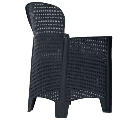vidaXL Ensemble à dîner 7 pcs Plastique Anthracite Aspect de rotin vidaXL Ensemble à dîner 7 pcs Plastique Anthracite Aspect de rotin