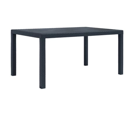 vidaXL Ensemble à dîner 7 pcs Plastique Anthracite Aspect de rotin vidaXL Ensemble à dîner 7 pcs Plastique Anthracite Aspect de rotin