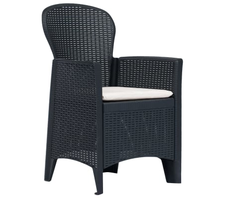 vidaXL 9-delige Tuinset rattan-look kunststof antraciet