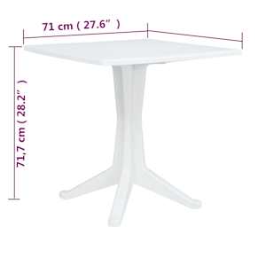 3dílný bistro set plast ratan bílý - obrázek 12